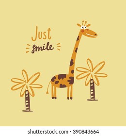 beautiful print with giraffes