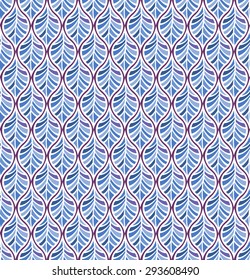 Beautiful print seamless pattern in blue color.