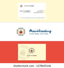 Beautiful Processor  Logo and business card. vertical Design Vector