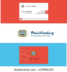 Beautiful Processor Logo and business card. vertical Design Vector