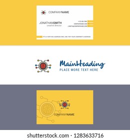 Beautiful Processor  Logo and business card. vertical Design Vector