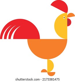 Beautiful professional rooster design on a white background