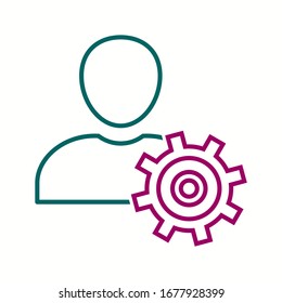 Icono de vector de línea de configuración de perfil hermoso