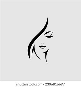 Beautiful profile of woman vector