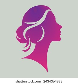 Beautiful profile of young woman logo vector designed by dekreatif.id