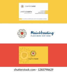 Beautiful Protected processor Logo and business card. vertical Design Vector