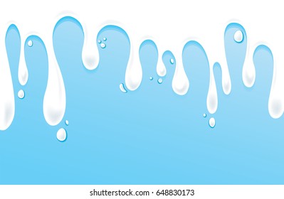 A beautiful puddle of spilled milk. Vector illustration. Milk drink. Ready-made advertising concept or set of elements for design.