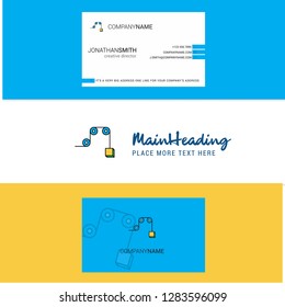 Beautiful Pulley Logo and business card. vertical Design Vector