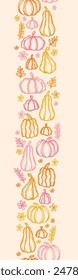 Beautiful pumpkin halloween thanksgiving seamless pattern, cute cartoon pumpkins hand drawn background, great for seasonal textile prints, holiday banners, backdrops or wallpapers - vector surface 