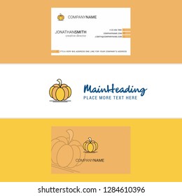 Beautiful Pumpkin  Logo and business card. vertical Design Vector