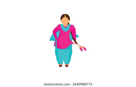 beautiful Punjabi girl wearing traditional Punjabi style shalwar kameez