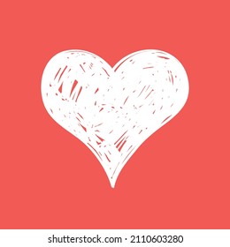 Beautiful pure romantic heart flat vector illlustration. Wedding, engagement or Valentines day love symbol.