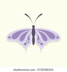 Beautiful purple butterfly. Insect vector illustration.