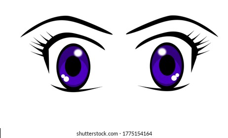 Beautiful purple colored anime eyes