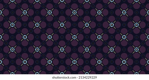 Beautiful purple flower pattern seamless classic blue background spring summer season floral trend. Modern Japanese stylish geometical lux fabric design textile swatch ladies dress allover print block