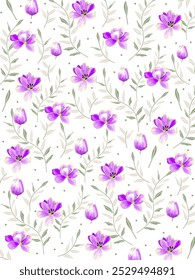 Hermosas flores púrpuras sin patrón
