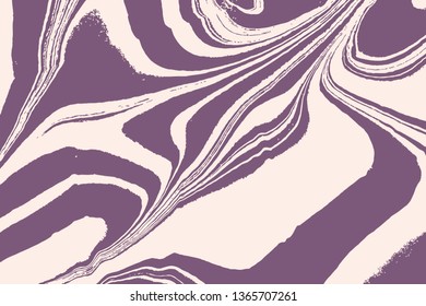 Beautiful purple marble pattern. Art in color. Ebru- Turkish paper. Abstract art wallpaper. Acrylic painting. For trendy background, posters, cards and invitations. Vector.