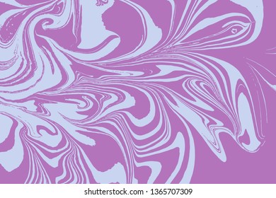 Beautiful purple marble pattern. Art in color. Ebru- Turkish paper. Abstract art wallpaper. Acrylic painting. For trendy background, posters, cards and invitations. Vector.