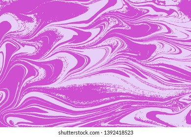 Beautiful purple marble pattern. Art in color. Ebru- Turkish paper. Abstract art wallpaper. Acrylic painting. For trendy background, posters, cards and invitations. Vector.