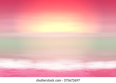 Beautiful purple sea sunset. EPS10 vector.