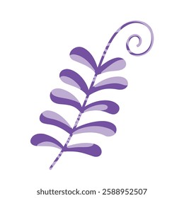 A beautiful purple sprig of lavender, a floral frame and graceful twigs. Save the spring wildflowers for the invitation on a postcard with the date. Vector illustration in the botanical style