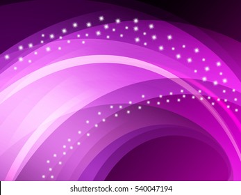 Beautiful purple vector light effect of neon glow and flash. Abstract background with flying design elements.