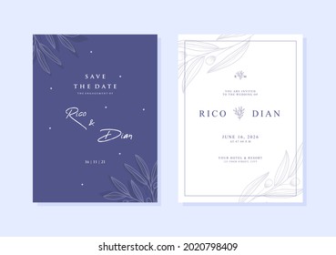 Beautiful purple wedding card template