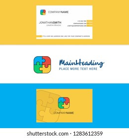 Beautiful Puzzle game  Logo and business card. vertical Design Vector