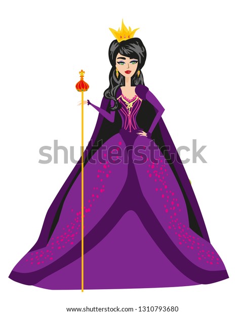 Beautiful Queen Isolated Illustration Stock Vector (Royalty Free ...