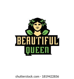 Beautiful Queen logo design Vector