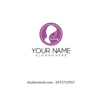 Beautiful queen women natural logo template