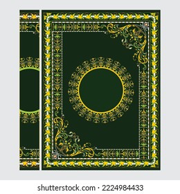 Beautiful Quran Cover Design, Floral Frames, Colors, Abstract, Vector, Quran Kareem, Al Quran, Islamic Book Cover, 