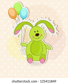 Beautiful rabbit with balloons