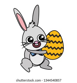 beautiful rabbit with egg painted easter character