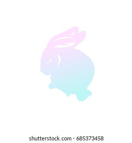 A beautiful rabbit for the logo. Cute vector illustration