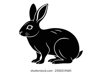 A beautiful rabbit vector art in white background illustration.