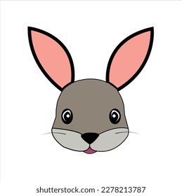 a beautiful rabit colore rabit head vector art work