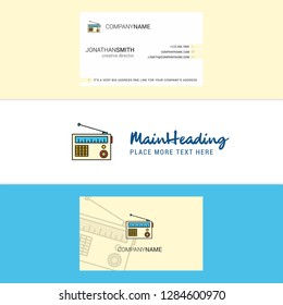 Beautiful Radio Logo and business card. vertical Design Vector