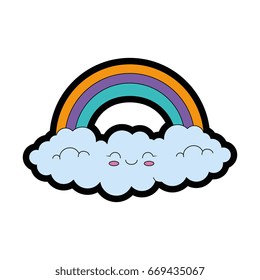 Rainbow Clouds Icon Stock Vector (royalty Free) 668435908