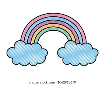 beautiful rainbow clouds nature decorative