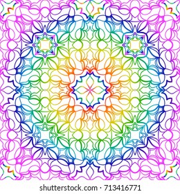 beautiful rainbow color seamless floral pattern. lace texture. vector illustration. design print