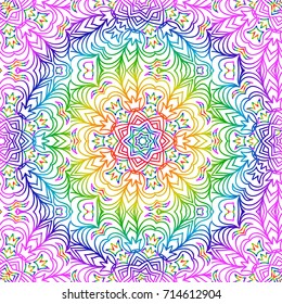 beautiful rainbow color seamless floral pattern. lace texture. vector illustration. design print