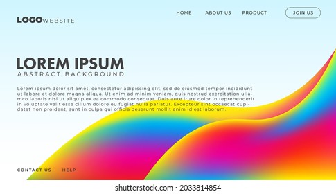 Beautiful rainbow fluid gradient background, colorful abstract liquid 3d shapes. Futuristic design wallpaper for banner, poster, cover, flyer, presentation, advertising, landing page
