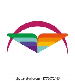 a beautiful rainbow formed from a combination of several triangles and circle