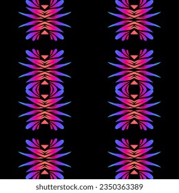 Hermoso color gradiente arcoiris sin fisuras batik étnico adorno de día para el fondo del patrón textil de moda