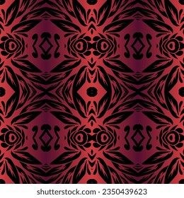 Schöne Farbvariante mit Regenbogen, nahtlos batik, ethnische Dayak-Ornament für Modetextilien-Hintergrund 