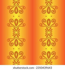 Beautiful rainbow gradient colour seamless batik ethnic dayak ornament for fashion textile pattern background 