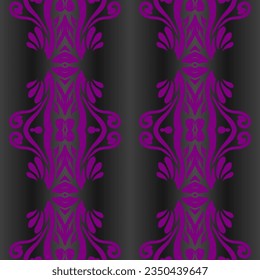 Beautiful rainbow gradient colour seamless batik ethnic dayak ornament for fashion textile pattern background 