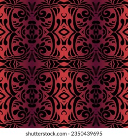 Beautiful rainbow gradient colour seamless batik ethnic dayak ornament for fashion textile pattern background 
