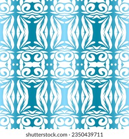 Beautiful rainbow gradient colour seamless batik ethnic dayak ornament for fashion textile pattern background 
